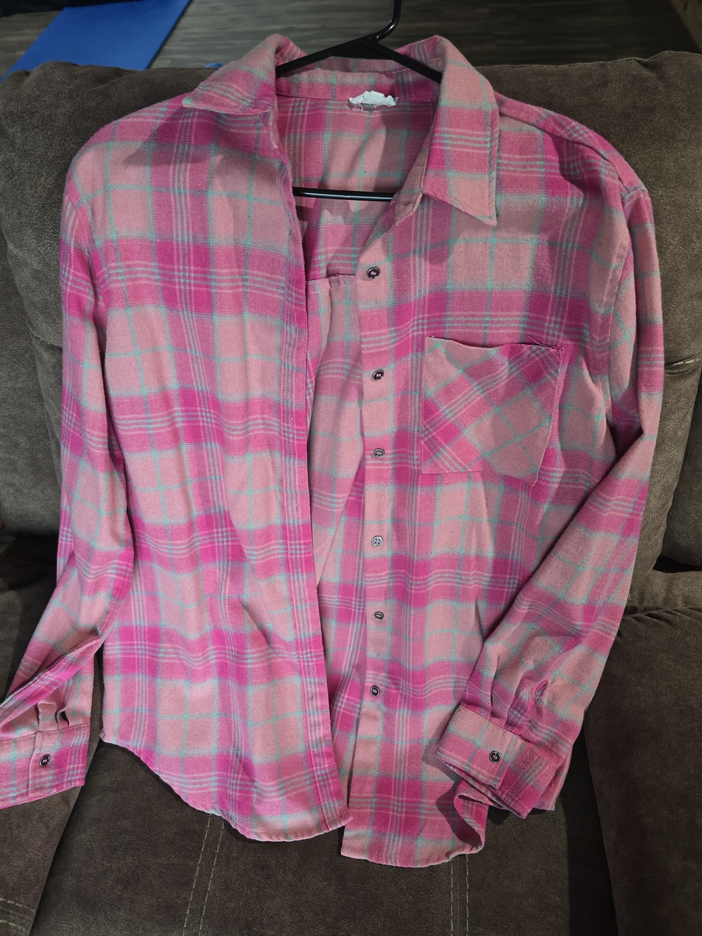 LA MIEL Pink Plaid Button-Down Shirt